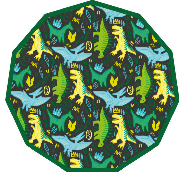 Toile fenêtre chambre enfant motif dinosaures verts - TenStickers