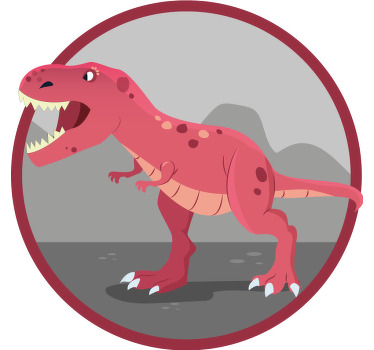 Toile fenêtre chambre enfant illustration de t-rex - TenStickers