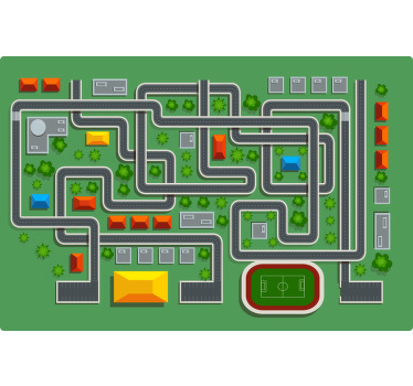 Toile fenêtre chambre enfant tapis de jeu avec rues - TenStickers