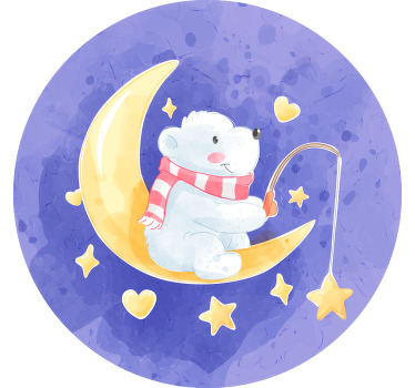 Estor enrollable infantil oso pescando estrellas nórdicas - TenVinilo