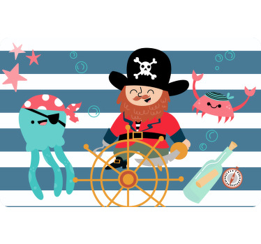Rolgordijn kinderkamer piratenschatkaart voor kinderen - TenStickers