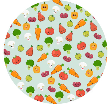 Toile fenêtre chambre enfant légumes animés - TenStickers