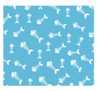 Toile fenêtre chambre enfant os de poisson - TenStickers