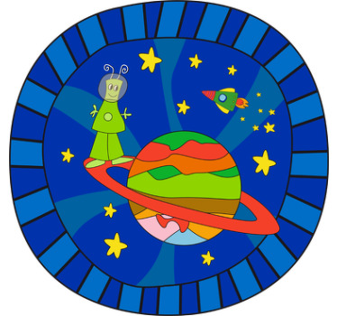 Kids roller blind alien green vinyl - TenStickers