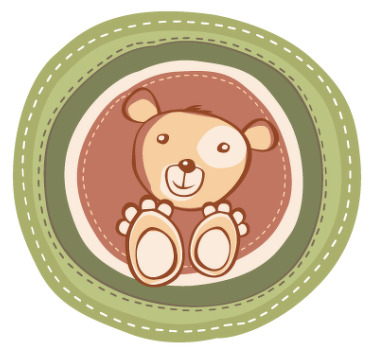 Rollo fenster kinderzimmer mit bärenaufkleber im kreis - TenStickers