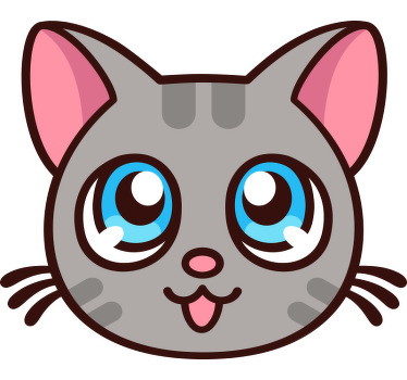 Rolgordijn kinderkamer schattige anime kat - TenStickers