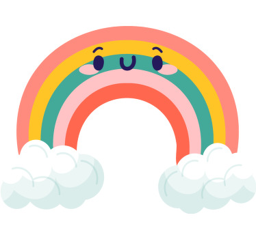 Rollo fenster kinderzimmer mit niedlichen wolken regenbogen - TenStickers