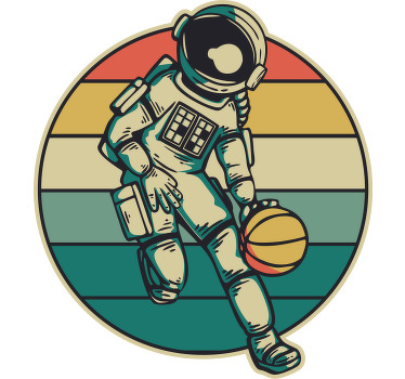 Rolgordijn kinderkamer vintage astronaut basketbal - TenStickers