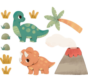 Rollo fenster kinderzimmer dinosaurier aquarell - TenStickers