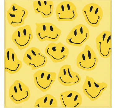 Rollo fenster kinderzimmer verzerrte smiley-gesichter - TenStickers