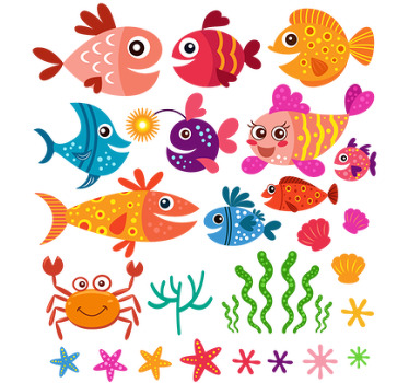 Estor enrollable infantil peces de colores - TenVinilo