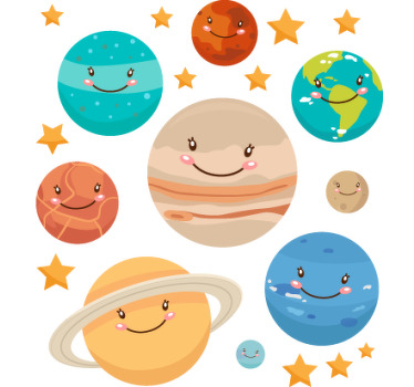 Estor enrollable infantil sticker planetas sistema solar - TenVinilo