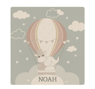 Estor enrollable infantil pastel globo con nombre - TenVinilo