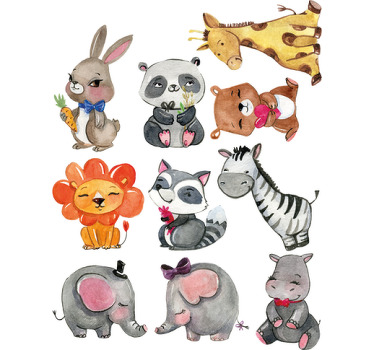 Rolgordijn kinderkamer jungle dieren stickers - TenStickers