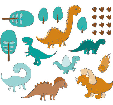Rollo fenster kinderzimmer jurassic landschaft sticker - TenStickers