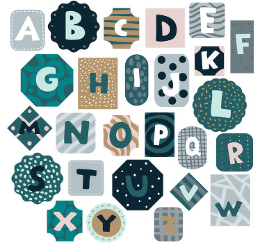 Rolgordijn kinderkamer met alfabet nordic stijl sticker - TenStickers