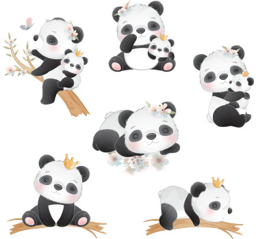 Rolgordijn kinderkamer panda leven - TenStickers