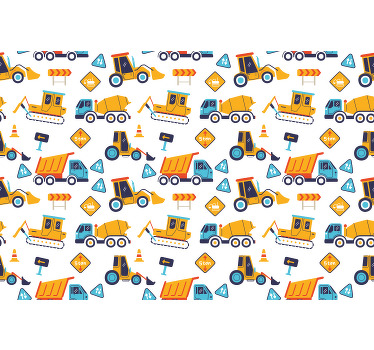 Rollo fenster kinderzimmer baustelle im cartoon-stil - TenStickers
