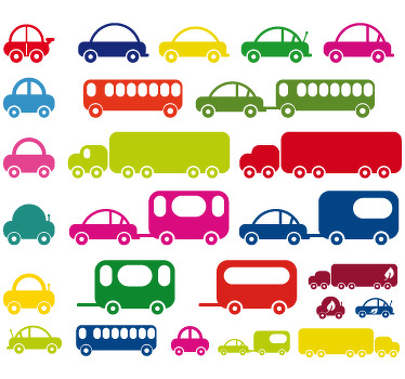 Rollo fenster kinderzimmer fahrzeugaufkleber sammlung - TenStickers