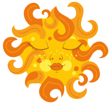 Toile fenêtre chambre enfant soleil féminin - TenStickers