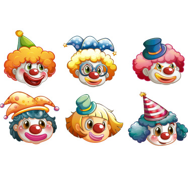 Estor enrollable infantil caras de payaso coloridas - TenVinilo