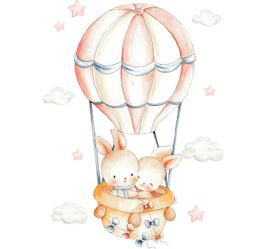 Estor enrollable infantil globo aerostático conejo - TenVinilo