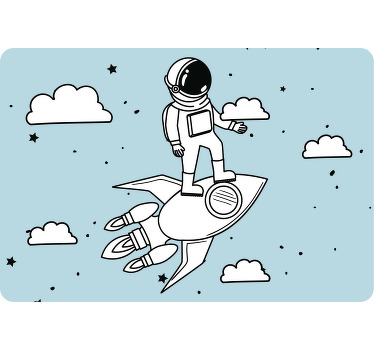 Estor enrollable infantil cohete astronauta y estrellas - TenVinilo