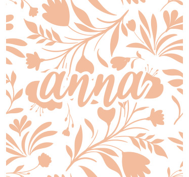 Toile fenêtre chambre enfant motif feuilles vintage rose - TenStickers
