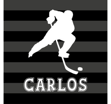 Toile fenêtre chambre enfant hockey sur glace personnalisé - TenStickers