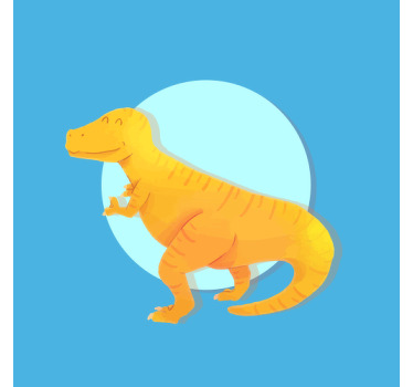 Toile fenêtre chambre enfant dinosaure jaune t-rex - TenStickers