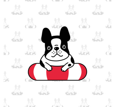 Toile fenêtre chambre enfant motif bulldog français mignon - TenStickers