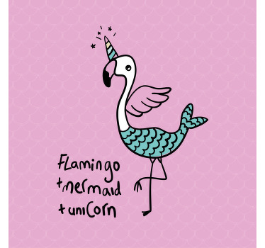 Toile fenêtre chambre enfant illustration flamant rose - TenStickers