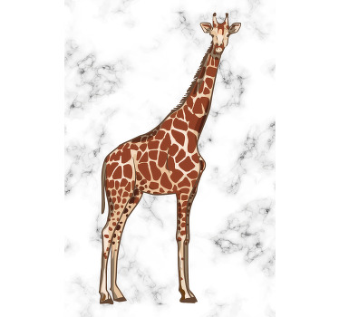 Toile fenêtre chambre enfant portrait de girafe heureux - TenStickers