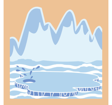 Toile fenêtre chambre enfant montagnes de glace bleues - TenStickers