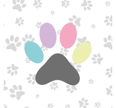 Estor enrollable infantil patas de perro coloridas - TenVinilo