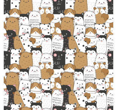 Toile fenêtre chambre enfant chiens mignons sans couture - TenStickers