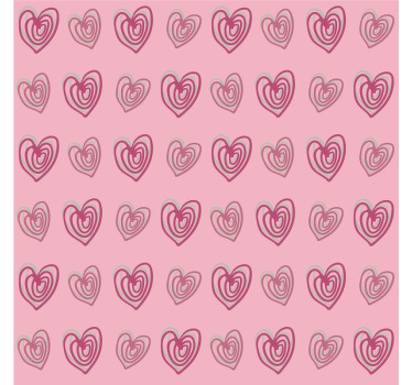 Toile fenêtre chambre enfant motif cœurs roses - TenStickers