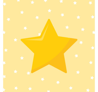 Toile fenêtre chambre enfant étoile classique jaune - TenStickers
