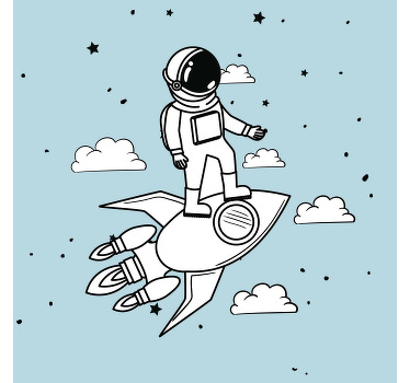 Toile fenêtre chambre enfant astronaute et étoiles - TenStickers