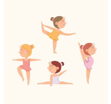 Toile fenêtre chambre enfant ballerines en étirement - TenStickers
