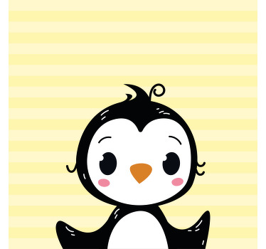 Toile fenêtre chambre enfant pingouin mignon - TenStickers