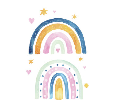 Rollo fenster kinderzimmer aquarell regenbögen - TenStickers