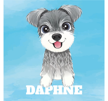 Rollo fenster kinderzimmer schnauzer illustration mit namen - TenStickers