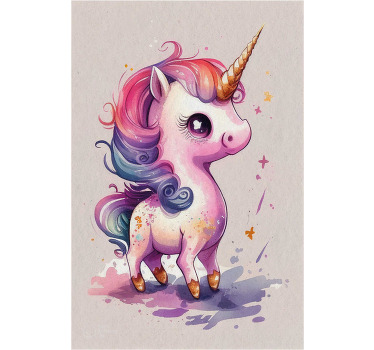 Rollo fenster kinderzimmer aquarell einhorn - TenStickers