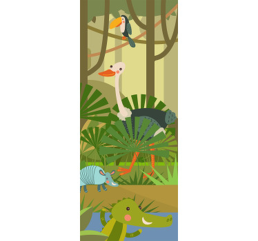 Rollo fenster kinderzimmer wilde tiere - TenStickers