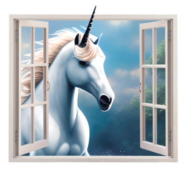 Rollo fenster kinderzimmer einhorn fenster - TenStickers