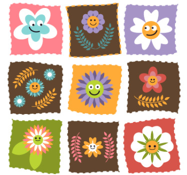 Rollo fenster kinderzimmer mit floralen motiven - TenStickers