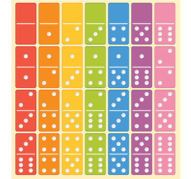 Rollo fenster kinderzimmer dominospiel - TenStickers