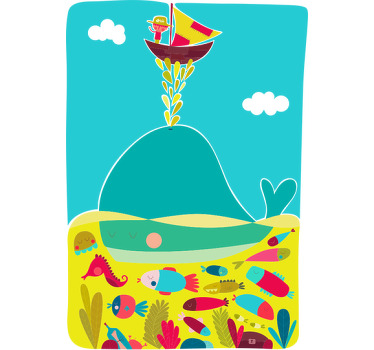 Rollo fenster kinderzimmer wal wandtattoo - TenStickers