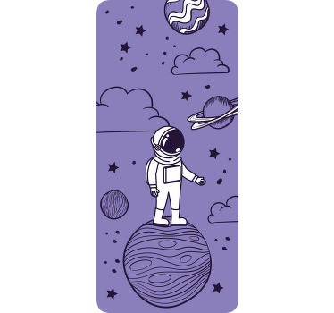 Rollo fenster kinderzimmer astronautenzeichnung mit planeten - TenStickers